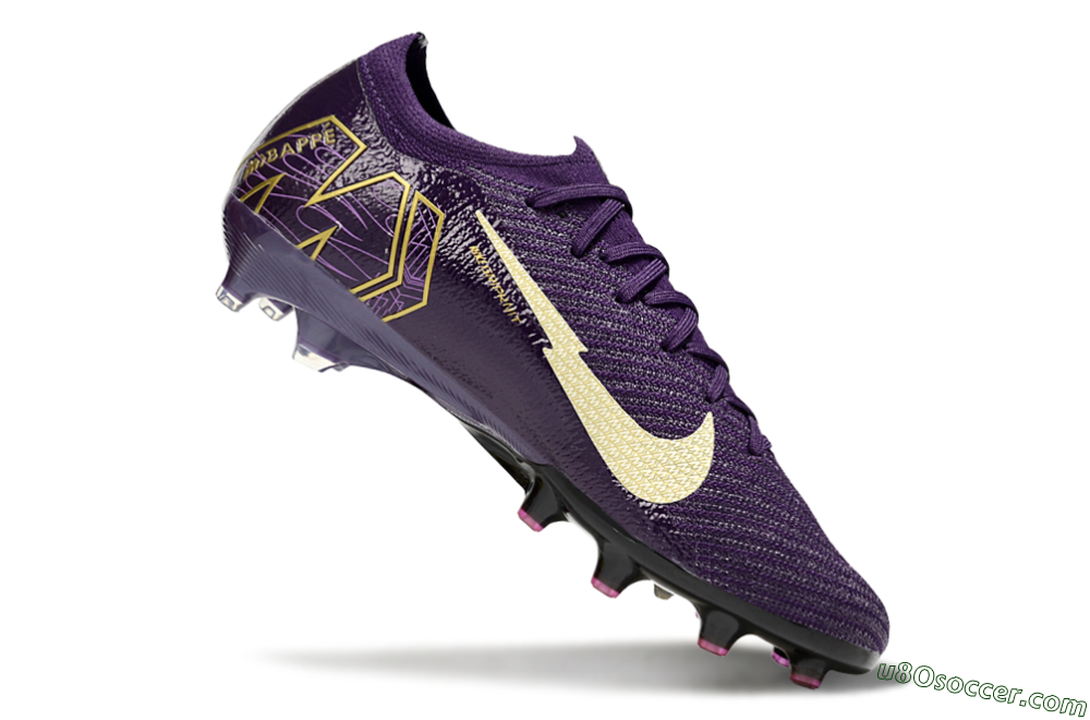 Nike Air Zoom Mercurial Vapor 16 Elite AG Artificial Grass Soccer Cleats - Purple/White/Gold 4