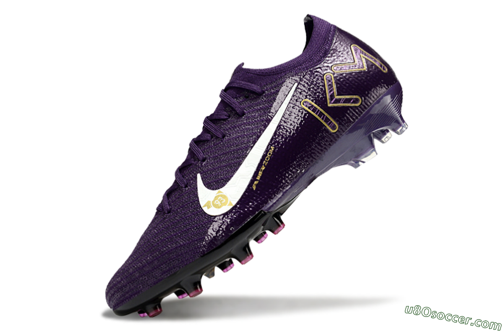 Nike Air Zoom Mercurial Vapor 16 Elite AG Artificial Grass Soccer Cleats - Purple/White/Gold 5