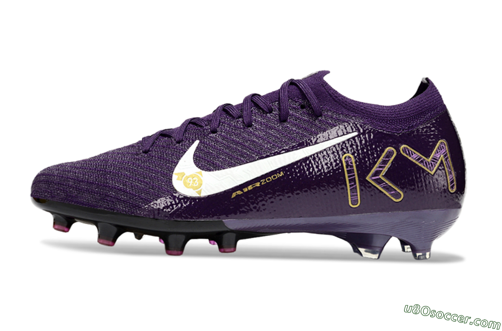 Nike Air Zoom Mercurial Vapor 16 Elite AG Artificial Grass Soccer Cleats - Purple/White/Gold 2