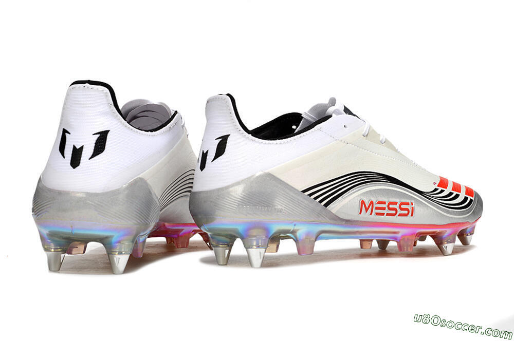 Messi x Adidas Predator 25 Elite SG Soft Ground Soccer Cleats - Silver/Black/Red 6