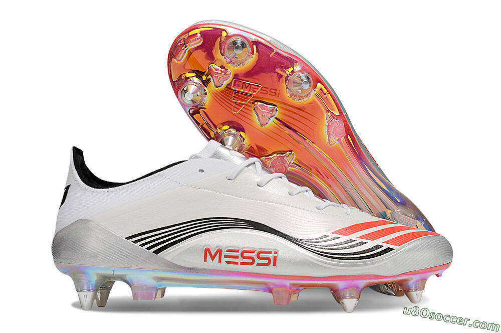 Messi x Adidas Predator 25 Elite SG Soft Ground Soccer Cleats - Silver/Black/Red 1