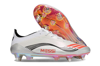 Messi x Adidas Predator 25 Elite SG Soft Ground Soccer Cleats - Silver/Black/Red