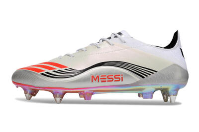 Messi x Adidas Predator 25 Elite SG Soft Ground Soccer Cleats - Silver/Black/Red