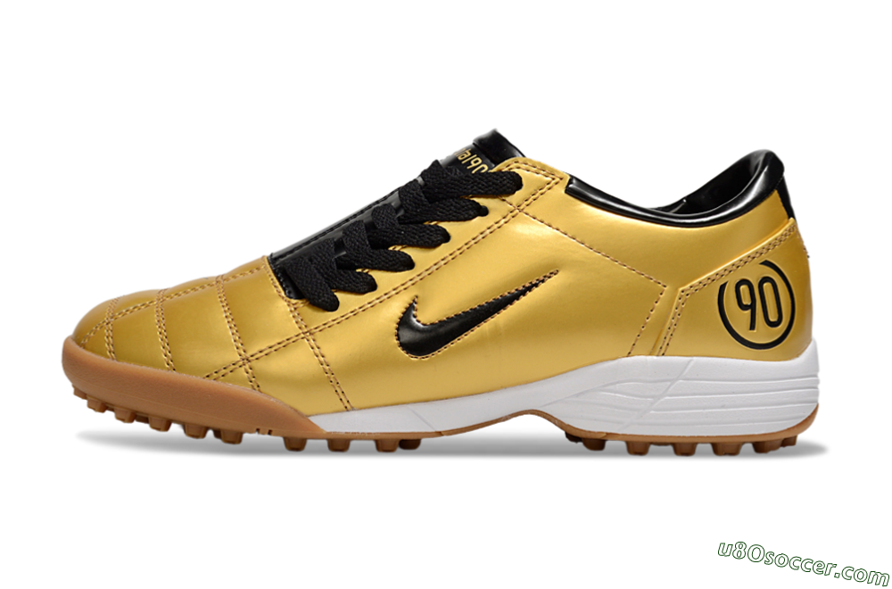 Nike Total 90 III TF Artificial Turf Soccer Shoes - Gold/Black/White 2