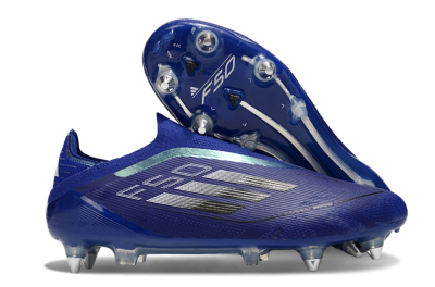 Adidas F50 Elite Laceless SG Soft Ground Soccer Cleats - Blue/Silver/Black