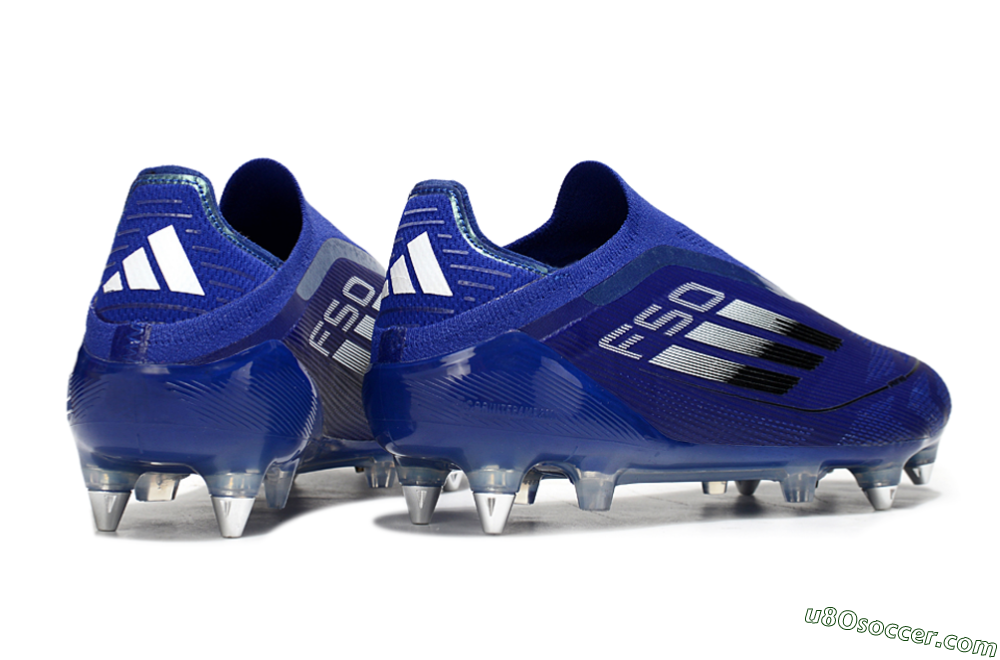 Adidas F50 Elite Laceless SG Soft Ground Soccer Cleats - Blue/Silver/Black 6