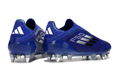Adidas F50 Elite Laceless SG Soft Ground Soccer Cleats - Blue/Silver/Black