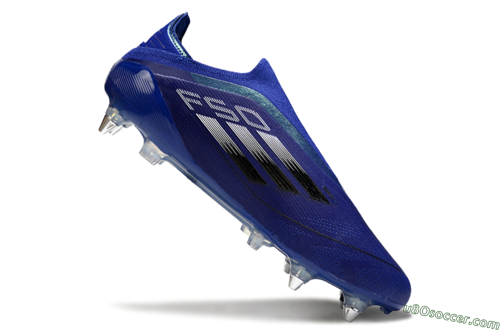 Adidas F50 Elite Laceless SG Soft Ground Soccer Cleats - Blue/Silver/Black 4