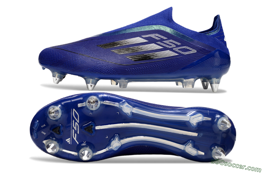 Adidas F50 Elite Laceless SG Soft Ground Soccer Cleats - Blue/Silver/Black 0