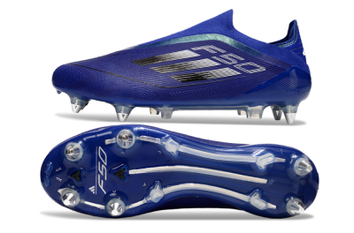 Adidas F50 Elite Laceless SG Soft Ground Soccer Cleats - Blue/Silver/Black
