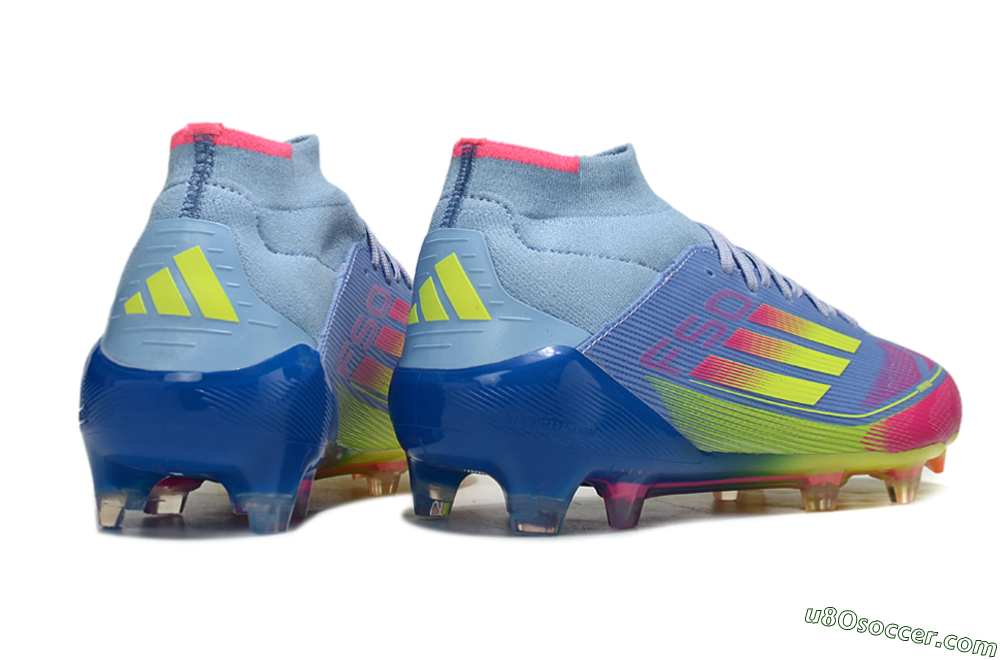 Adidas F50 Elite Mid FG Firm Ground Soccer Cleats - Jade/Yellow/Pink 6