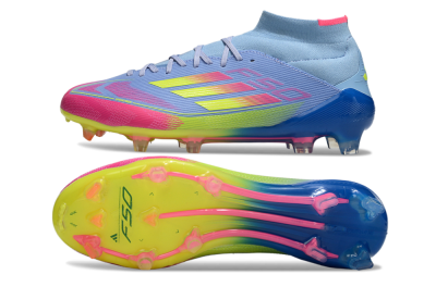 Adidas F50 Elite Mid FG Firm Ground Soccer Cleats - Jade/Yellow/Pink