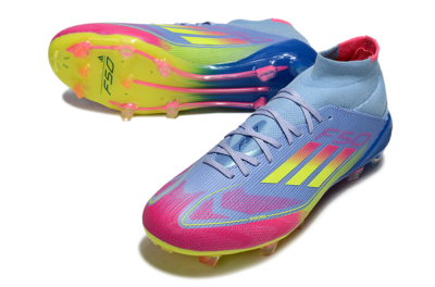 Adidas F50 Elite Mid FG Firm Ground Soccer Cleats - Jade/Yellow/Pink