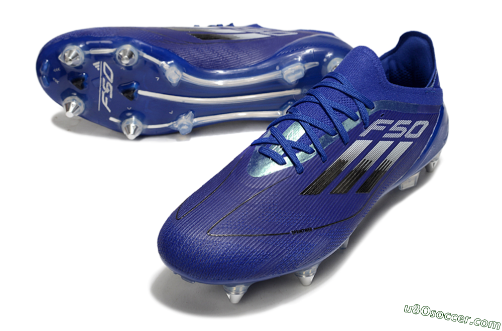 Adidas F50 Elite SG Soft Ground Soccer Cleats - Blue/Silver/Black 3