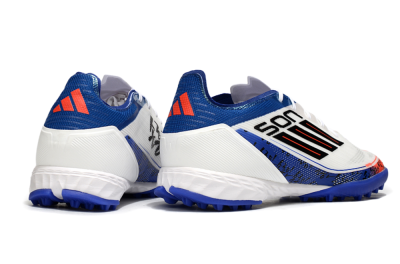 Son x Adidas F50 Pro TF Artificial Turf Soccer Shoes - White/Black/Blue