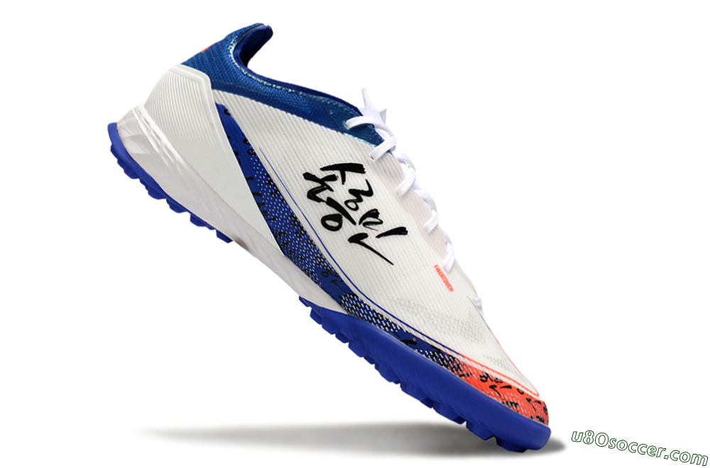 Son x Adidas F50 Pro TF Artificial Turf Soccer Shoes - White/Black/Blue 4