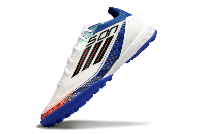 Son x Adidas F50 Pro TF Artificial Turf Soccer Shoes - White/Black/Blue