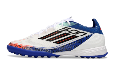 Son x Adidas F50 Pro TF Artificial Turf Soccer Shoes - White/Black/Blue