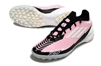 Messi x Adidas F50 Pro TF Artificial Turf Soccer Shoes - Pink/White/Black