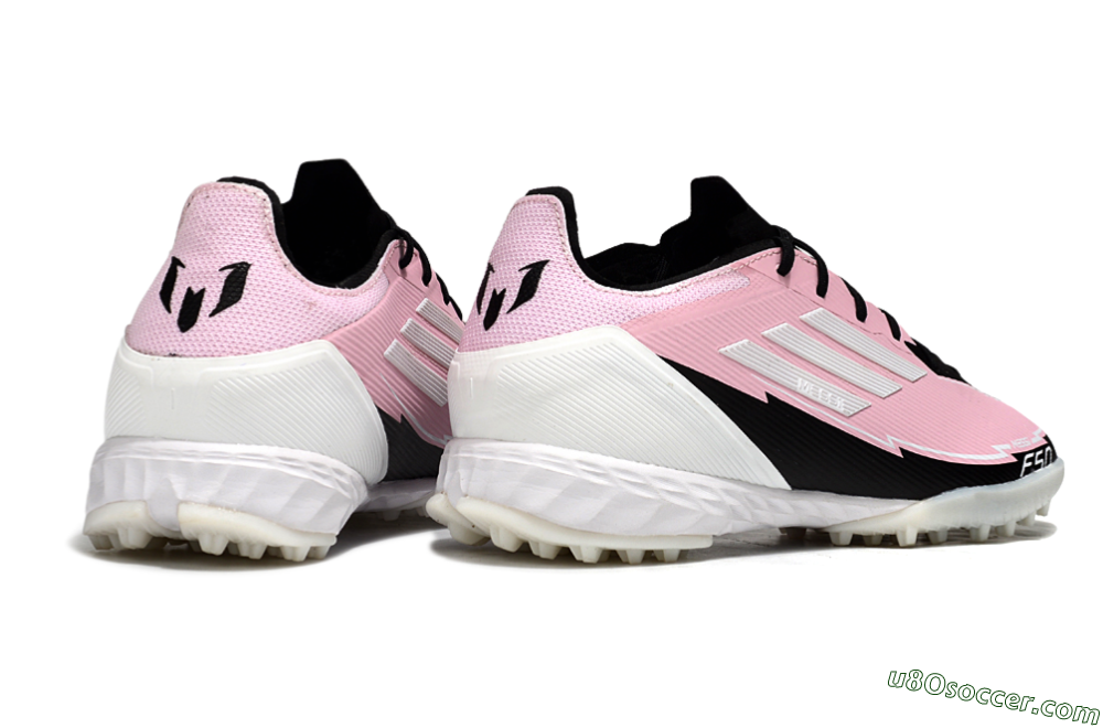 Messi x Adidas F50 Pro TF Artificial Turf Soccer Shoes - Pink/White/Black 6