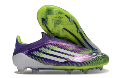 Adidas F50 Elite Laceless FG Firm Ground Soccer Cleats - Purple/White/Yellow