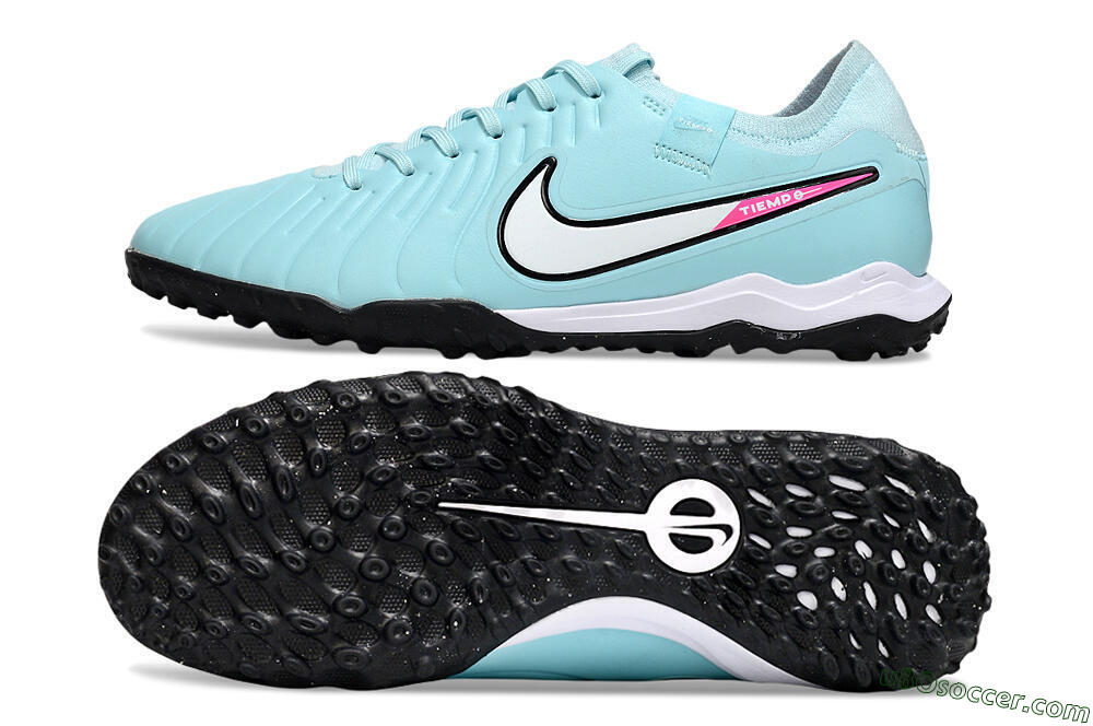 Nike Tiempo Legend 10 Pro TF Artificial Turf Soccer Shoes - Jade/White/Pink 0