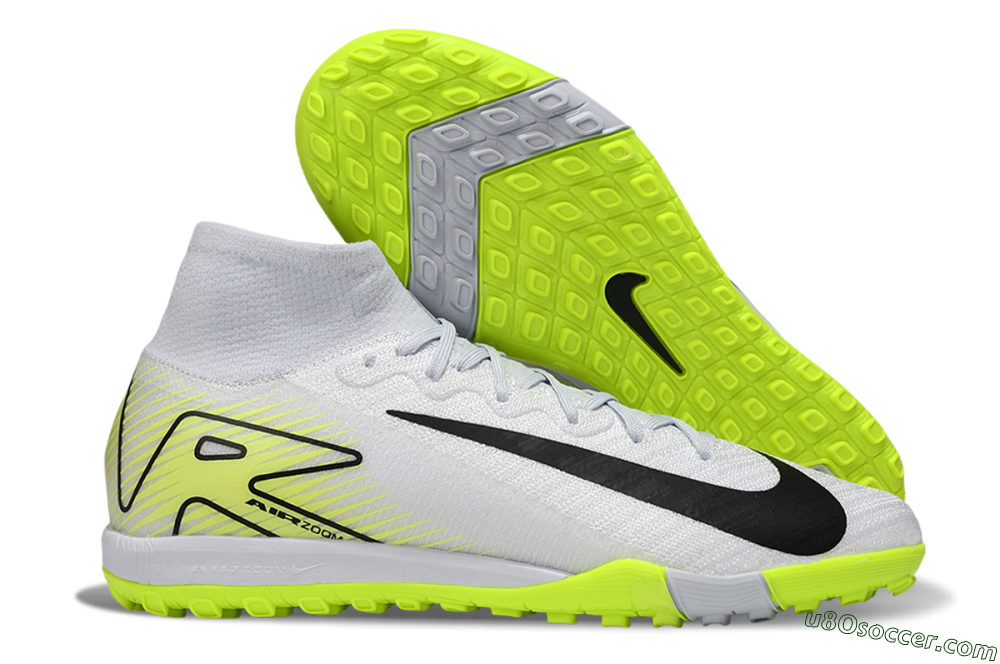 Nike Air Zoom Mercurial Superfly 10 Elite TF Artificial Turf Soccer Shoes - White/Black/Yellow 1