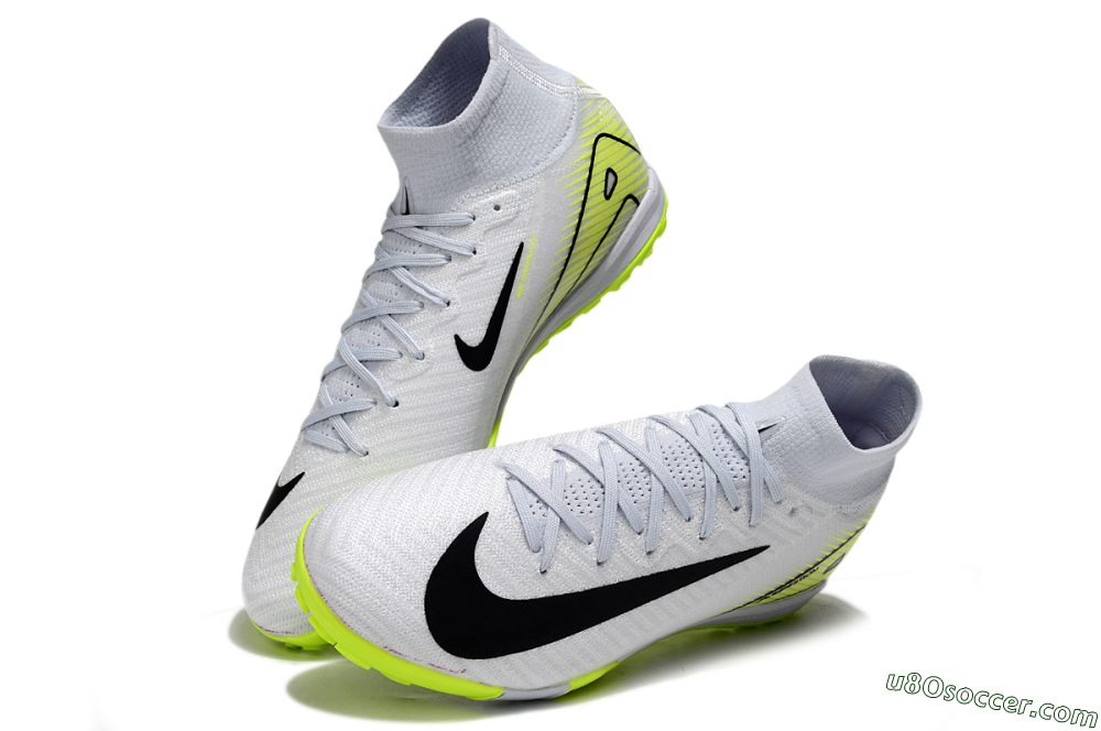 Nike Air Zoom Mercurial Superfly 10 Elite TF Artificial Turf Soccer Shoes - White/Black/Yellow 3