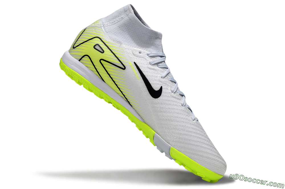 Nike Air Zoom Mercurial Superfly 10 Elite TF Artificial Turf Soccer Shoes - White/Black/Yellow 4
