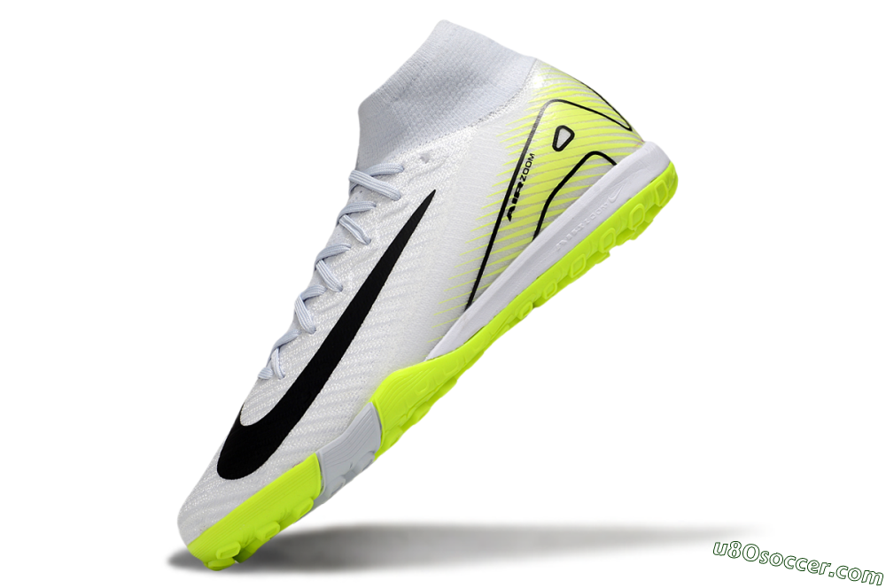Nike Air Zoom Mercurial Superfly 10 Elite TF Artificial Turf Soccer Shoes - White/Black/Yellow 5