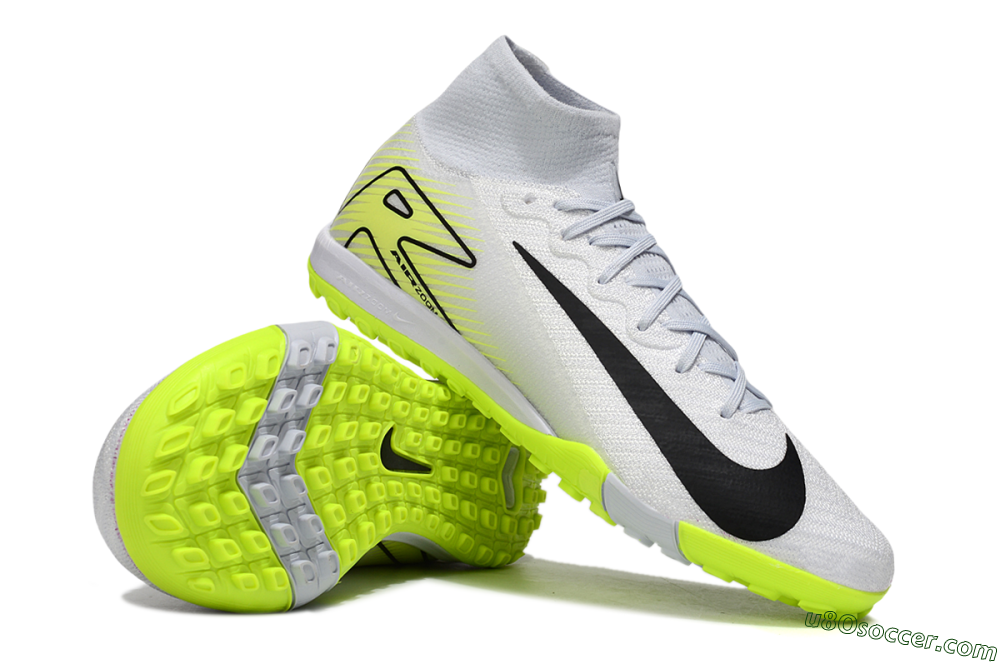 Nike Air Zoom Mercurial Superfly 10 Elite TF Artificial Turf Soccer Shoes - White/Black/Yellow 0