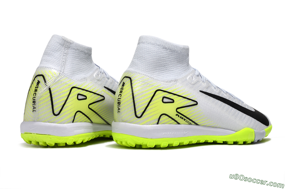 Nike Air Zoom Mercurial Superfly 10 Elite TF Artificial Turf Soccer Shoes - White/Black/Yellow 6
