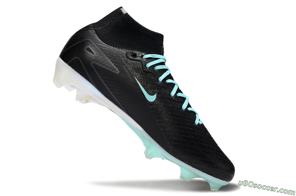 Nike Air Zoom Mercurial Superfly 10 Elite FG Firm Ground Soccer Cleats - Black/Jade 4