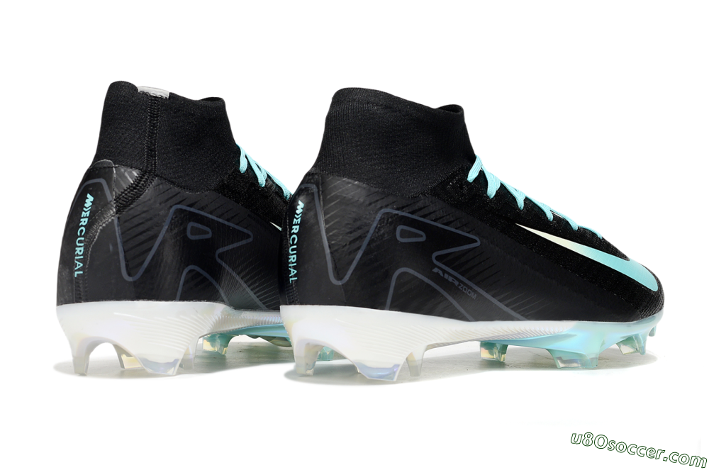 Nike Air Zoom Mercurial Superfly 10 Elite FG Firm Ground Soccer Cleats - Black/Jade 6