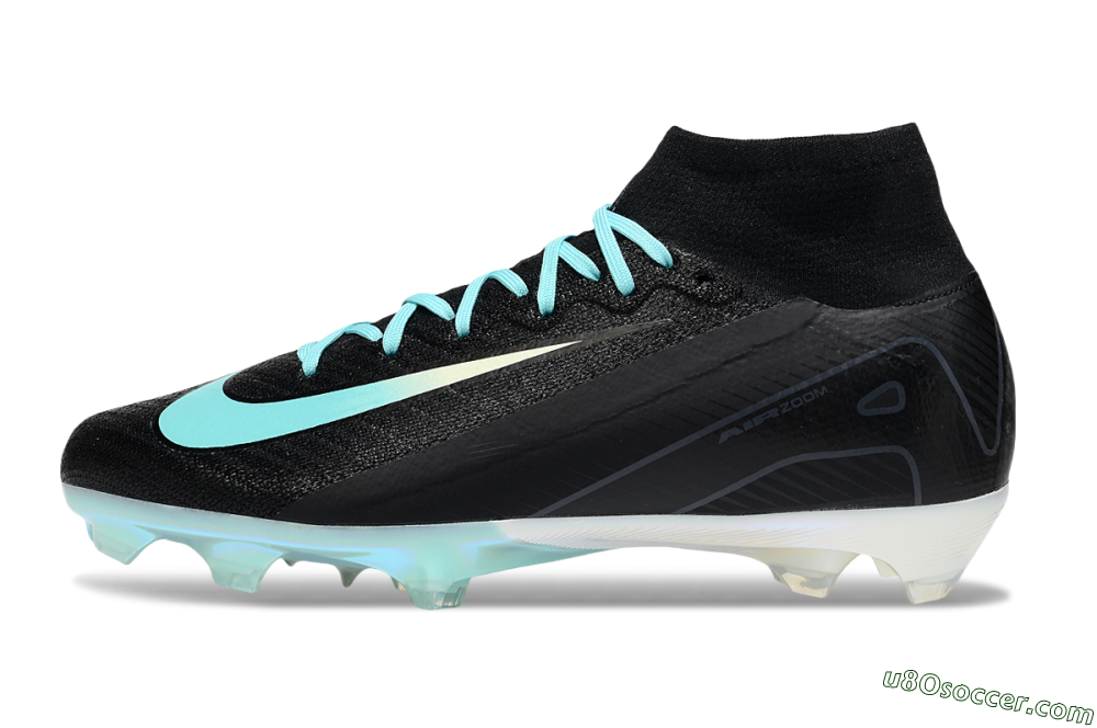 Nike Air Zoom Mercurial Superfly 10 Elite FG Firm Ground Soccer Cleats - Black/Jade 2