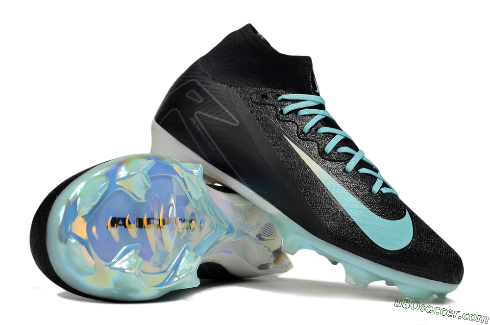 Nike Air Zoom Mercurial Superfly 10 Elite FG Firm Ground Soccer Cleats - Black/Jade 0