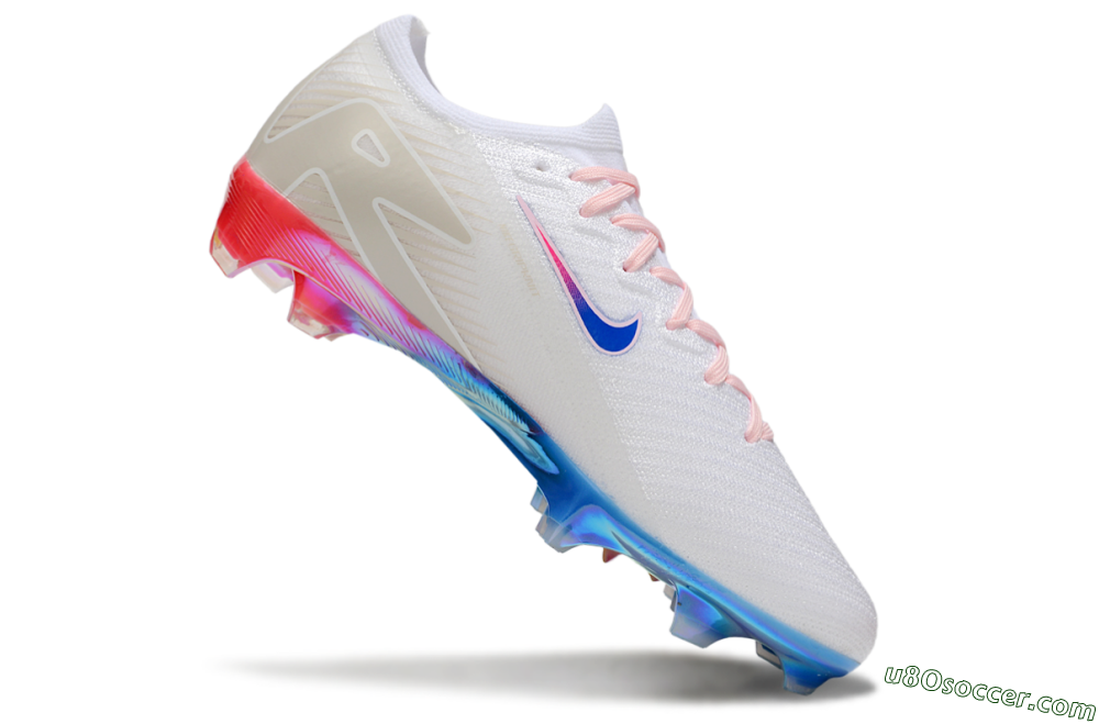 Nike Air Zoom Mercurial Vapor 16 Elite FG Firm Ground Soccer Cleats - White/Blue/Pink 4