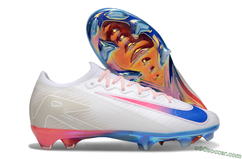 Nike Air Zoom Mercurial Vapor 16 Elite FG Firm Ground Soccer Cleats - White/Blue/Pink 1