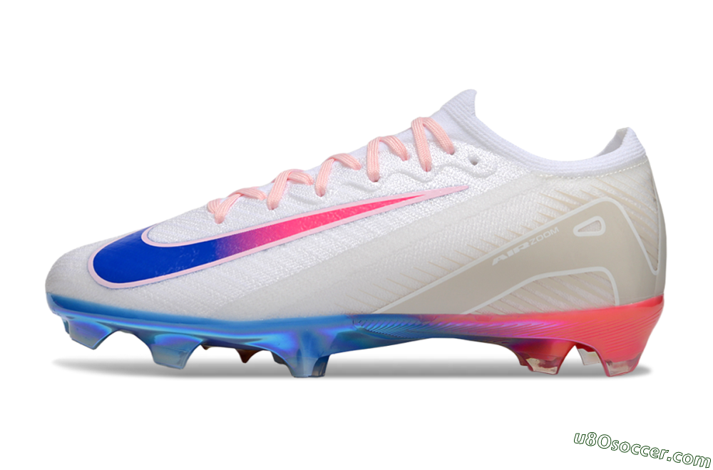 Nike Air Zoom Mercurial Vapor 16 Elite FG Firm Ground Soccer Cleats - White/Blue/Pink 2