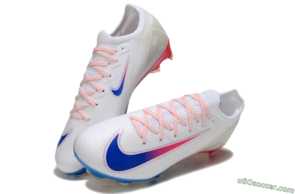 Nike Air Zoom Mercurial Vapor 16 Elite FG Firm Ground Soccer Cleats - White/Blue/Pink 3