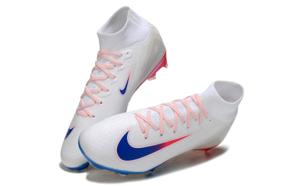 Nike Air Zoom Mercurial Superfly 10 Elite FG Firm Ground Soccer Cleats - White/Blue/Red