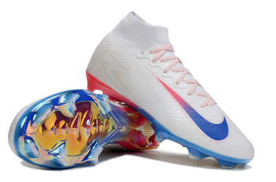 Nike Air Zoom Mercurial Superfly 10 Elite FG Firm Ground Soccer Cleats - White/Blue/Red