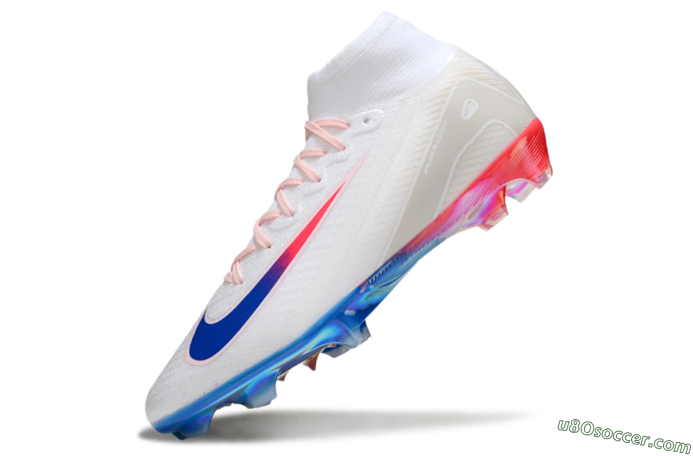 Nike Air Zoom Mercurial Superfly 10 Elite FG Firm Ground Soccer Cleats - White/Blue/Red 5