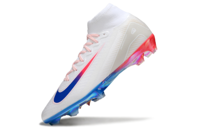 Nike Air Zoom Mercurial Superfly 10 Elite FG Firm Ground Soccer Cleats - White/Blue/Red