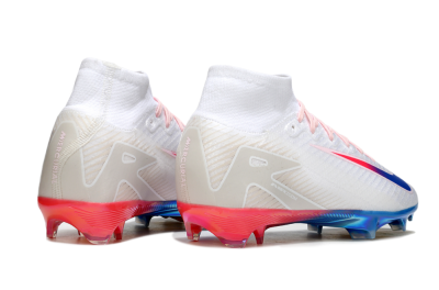 Nike Air Zoom Mercurial Superfly 10 Elite FG Firm Ground Soccer Cleats - White/Blue/Red