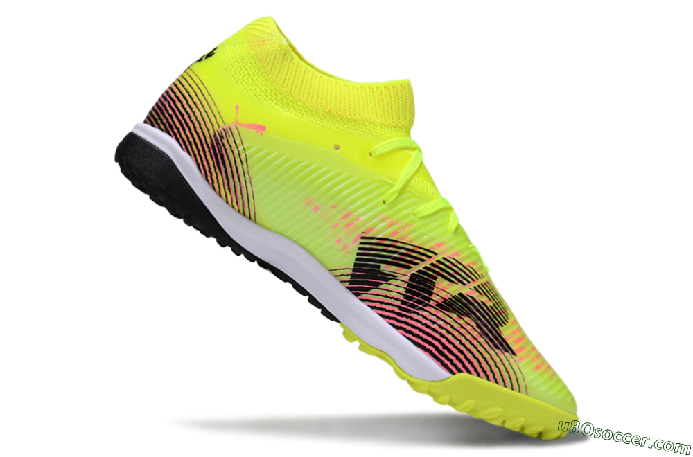 Puma Future 8 Ultimate TF Artificial Turf Soccer Shoes - Yellow/Black/Pink 4