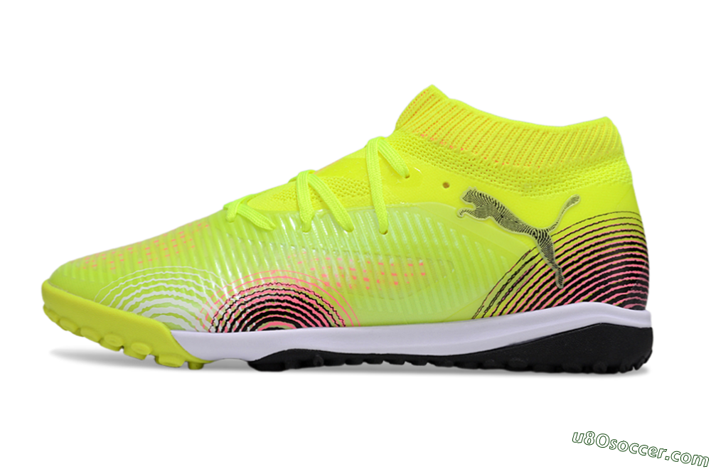 Puma Future 8 Ultimate TF Artificial Turf Soccer Shoes - Yellow/Black/Pink 2