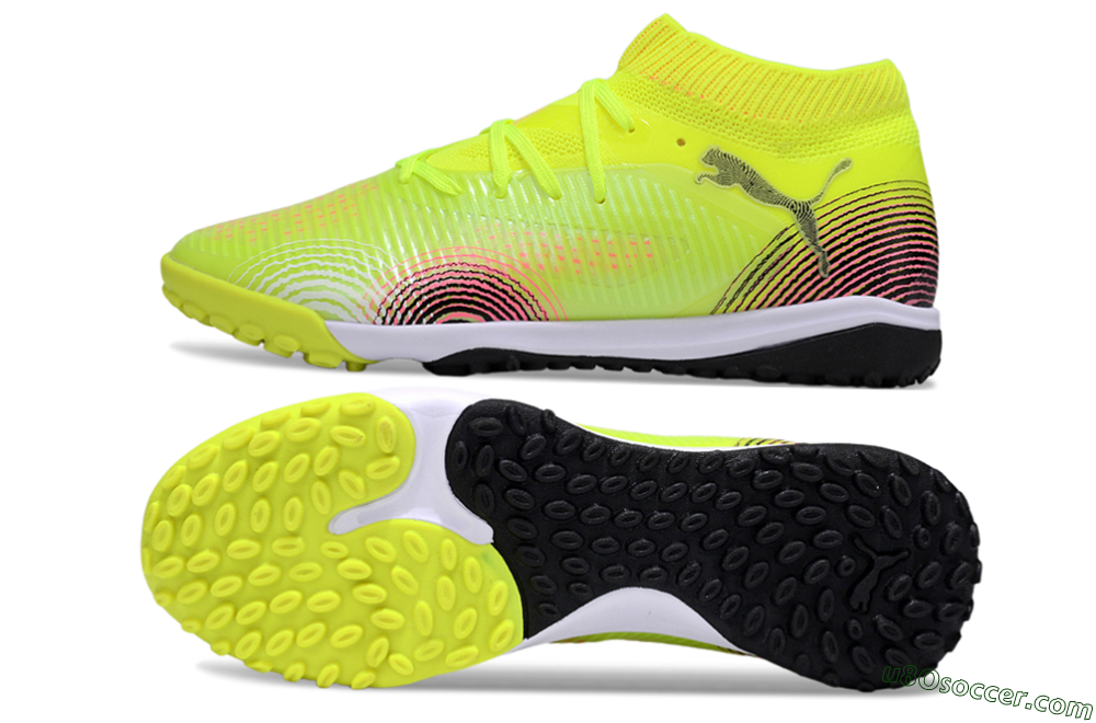 Puma Future 8 Ultimate TF Artificial Turf Soccer Shoes - Yellow/Black/Pink 0