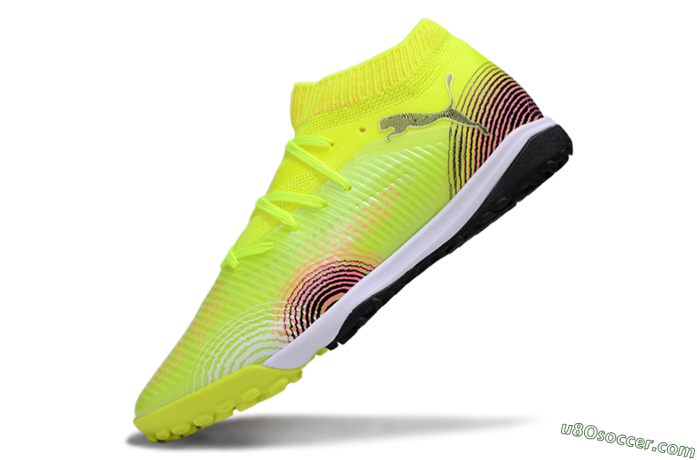 Puma Future 8 Ultimate TF Artificial Turf Soccer Shoes - Yellow/Black/Pink 5
