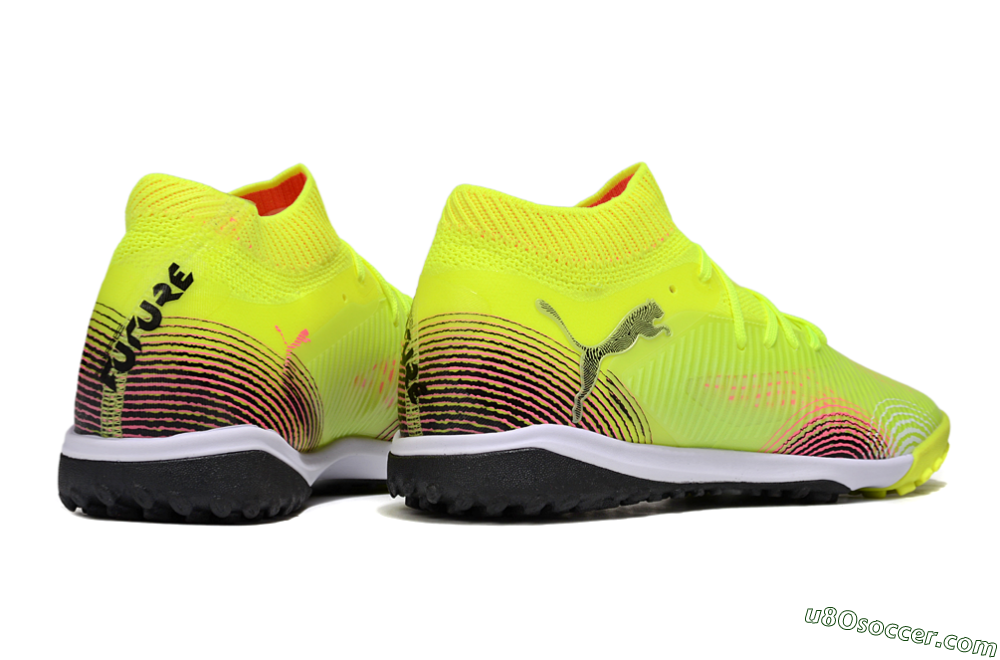 Puma Future 8 Ultimate TF Artificial Turf Soccer Shoes - Yellow/Black/Pink 6
